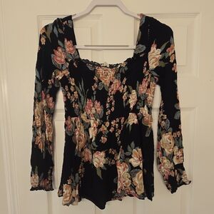 Oddi Floral Long Sleeve Women's Blouse